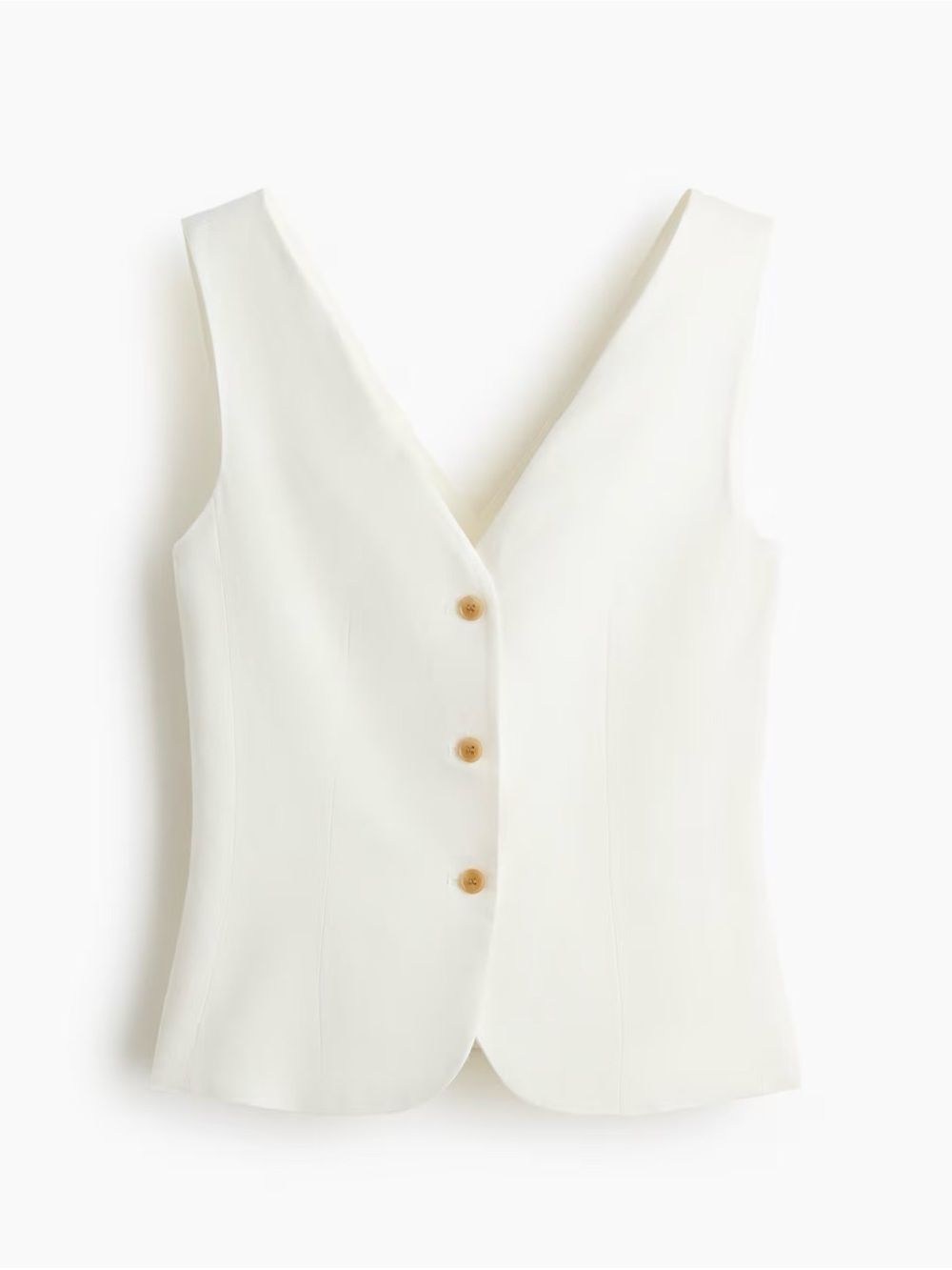 Linen Blend V-Neck Vest